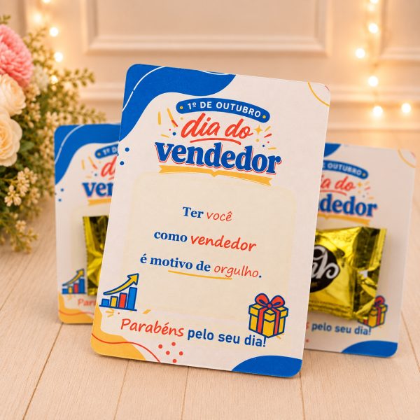 Dia do Vendedor Cartão para Chocolates