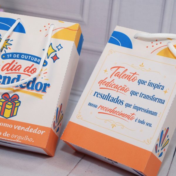 Dia do Vendedor Mini Sacolinha para Lembrancinha