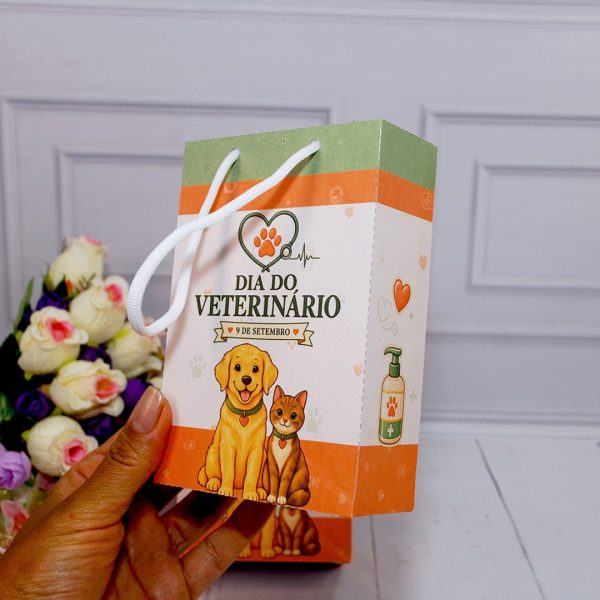 Dia do Veterinario Mini Sacolinha para Lembrancinha