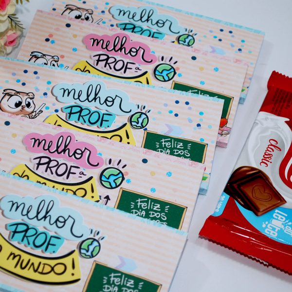 Dia Dos Professores Capinha Para Barra de Chocolate 90gr