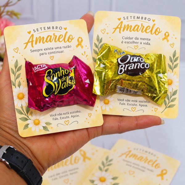 Setembro Amarelo Cartão para Chocolates