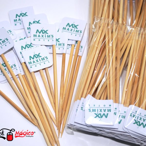 Bandeirinha Personalizada Espeto Longo 25 cm para Buffet e Eventos