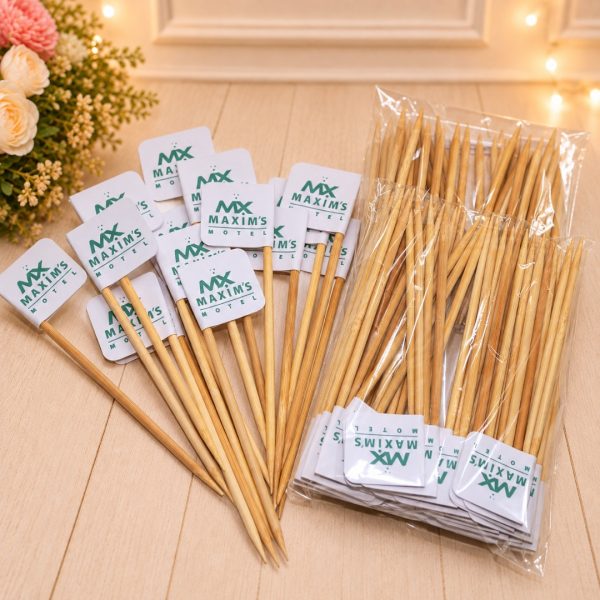 Bandeirinha Personalizada Espeto Longo 25 cm para Buffet e Eventos