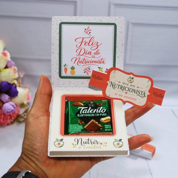 Dia do Nutricionista Caixinha para Mini Talento com Faixa Decorativa