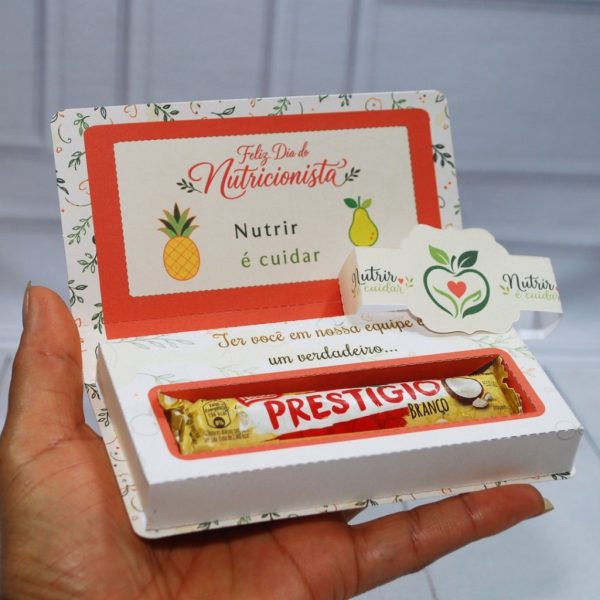 Dia do Nutricionista Caixinha para Prestígio com Faixa Decorativa