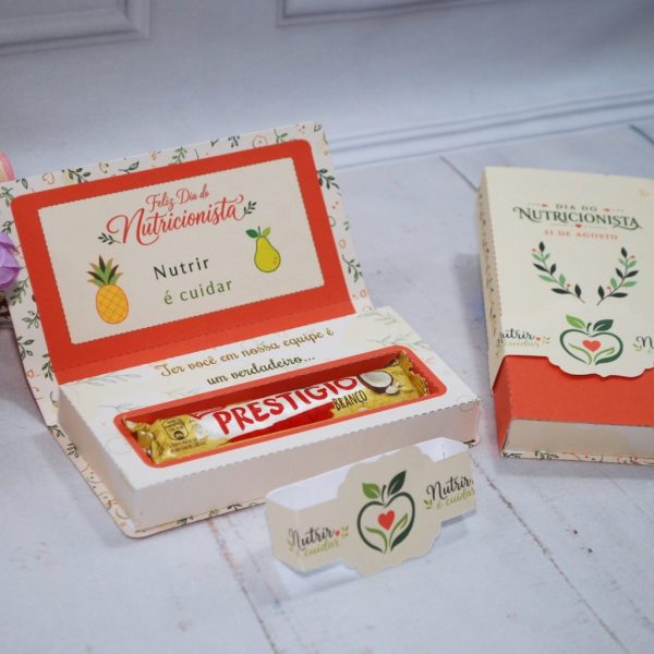 Dia do Nutricionista Caixinha para Prestígio com Faixa Decorativa