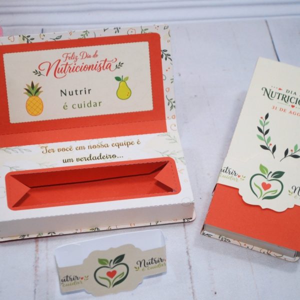 Dia do Nutricionista Caixinha para Prestígio com Faixa Decorativa