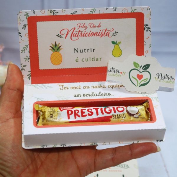 Dia do Nutricionista Caixinha para Prestígio com Faixa Decorativa