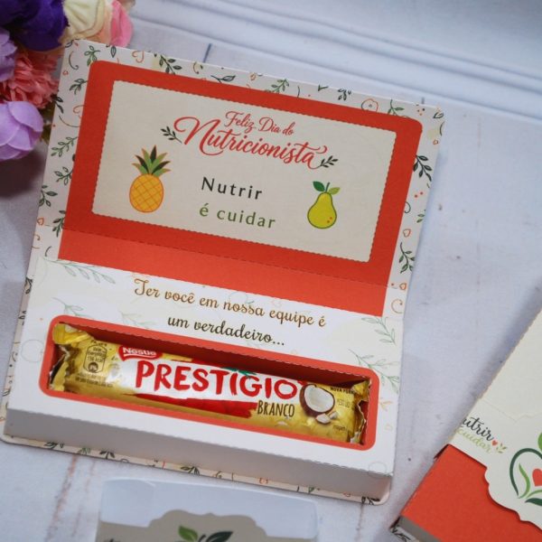 Dia do Nutricionista Caixinha para Prestígio com Faixa Decorativa