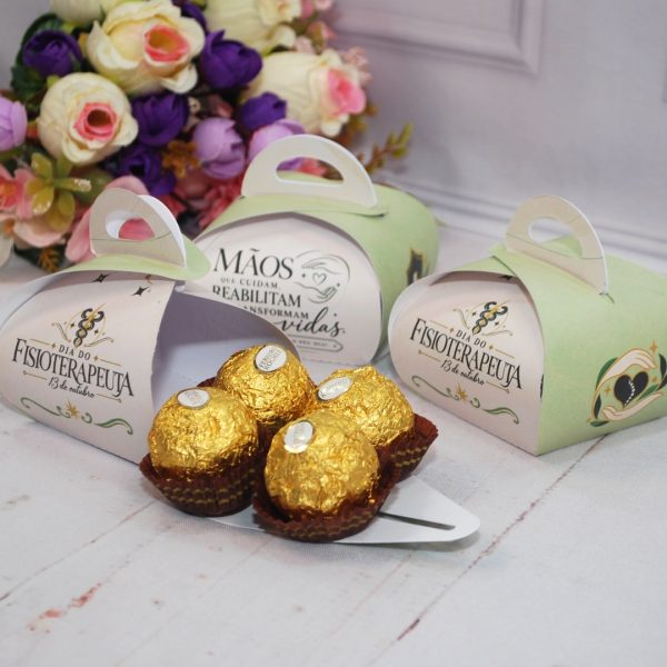 Dia do Fisioterapeuta Caixinha com Alça para 4 Ferrero Rocher ou Sabonete