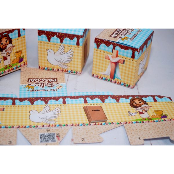 Páscoa Caixinha Modelo Cubo Tema Coelhinho ou Cristã