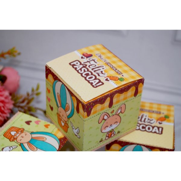 Páscoa Caixinha Modelo Cubo Tema Coelhinho ou Cristã