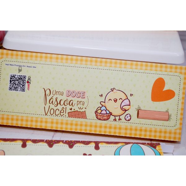 Páscoa Caixinha para Barra de Chocolate 90g Tema Coelhinho ou Cristã