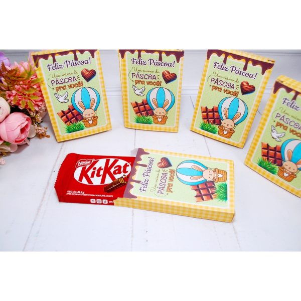 Páscoa Caixinha para Kit Kat Tema Coelhinho ou Cristã