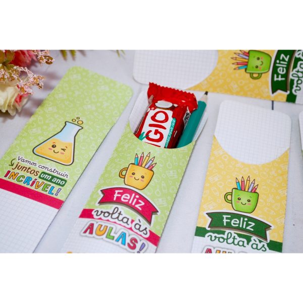 Volta às Aulas Card para Lápis e Chocolate